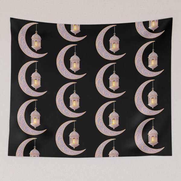Item preview, Islamic Crescent Moon and Lantern Art | Ramadan & Eid Decoration Design designed and sold by D-Islamic.
