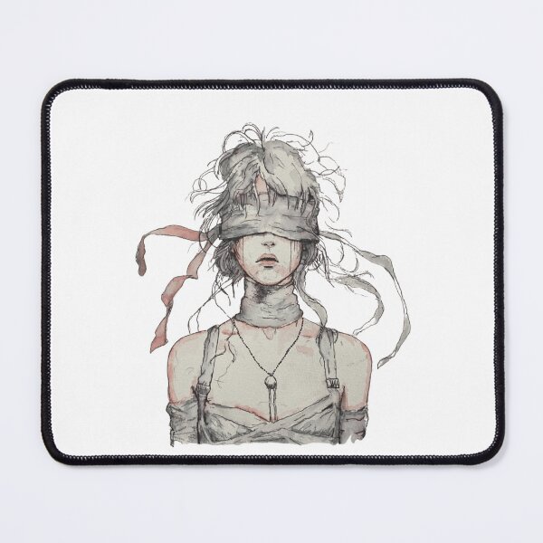 Item preview, Blindfolded Woman With Flowing Ribbons And Silver Hair designed and sold by EmptyForest.