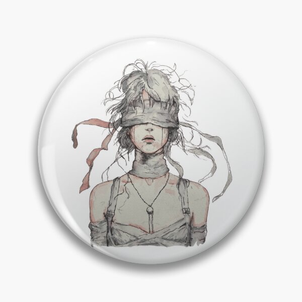 Item preview, Blindfolded Woman With Flowing Ribbons And Silver Hair designed and sold by EmptyForest.