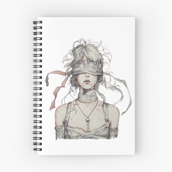 Item preview, Blindfolded Woman With Flowing Ribbons And Silver Hair designed and sold by EmptyForest.