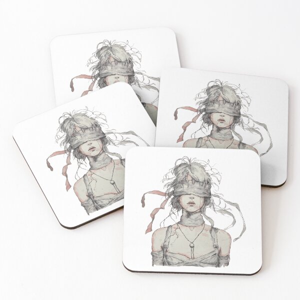 Item preview, Blindfolded Woman With Flowing Ribbons And Silver Hair designed and sold by EmptyForest.