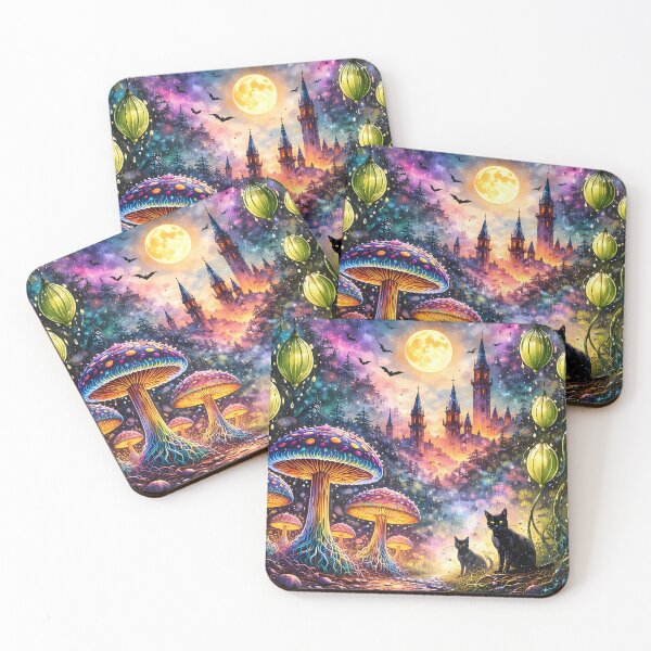 Item preview, Enchanted Forest with Cats designed and sold by cuprum.