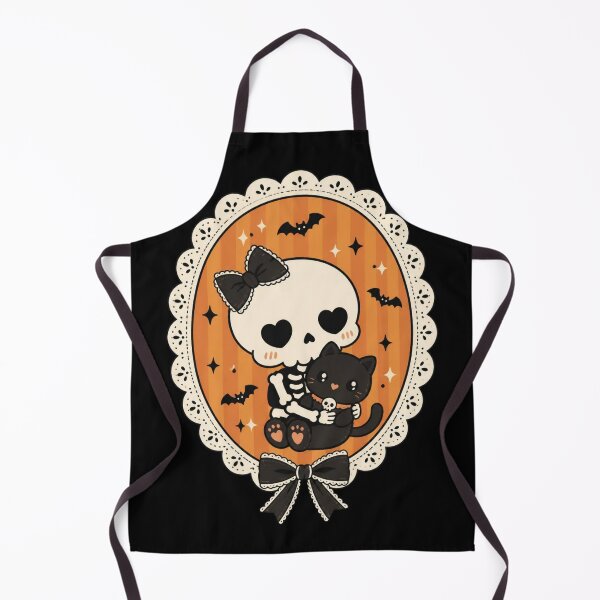 Item preview, kawaii Halloween Black Cat & Skeleton bow gift designed and sold by Amzkao.