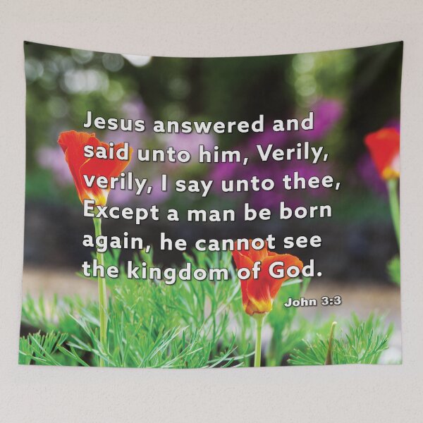 Item preview, John 3:3 Born Again - Poppies Photograph designed and sold by InsprtnlArtbyDP.