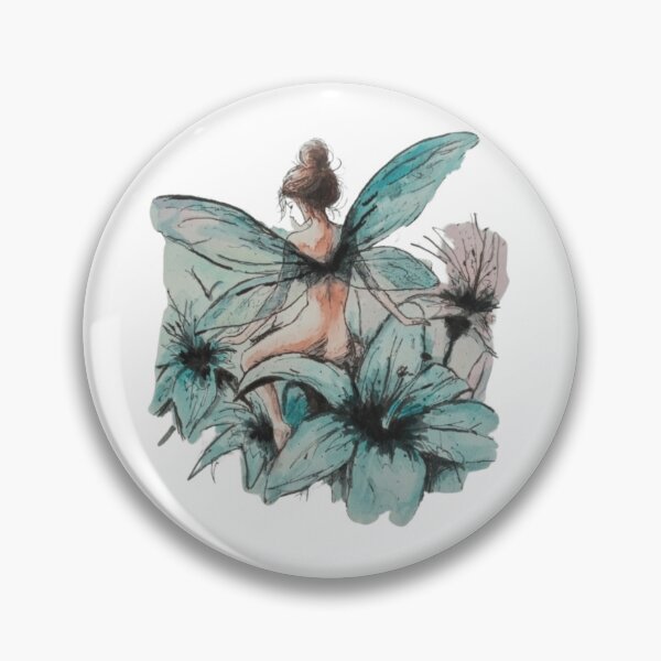 Item preview, Blue Winged Fairy Sitting Among Delicate Flowers designed and sold by EmptyForest.