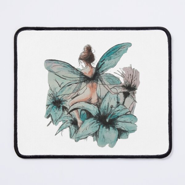 Item preview, Blue Winged Fairy Sitting Among Delicate Flowers designed and sold by EmptyForest.