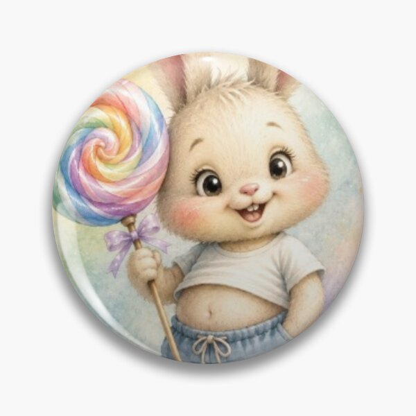 Item preview, Cute Bunny with Lollipop | Whimsical Watercolor Rabbit | Nursery Wall Art | Sweet Kids Illustration designed and sold by Line-mood.