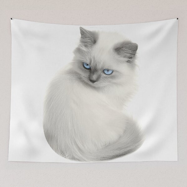 Item preview, Blue Eyed Fluffy Ragdoll Cat designed and sold by JenniferMoren.
