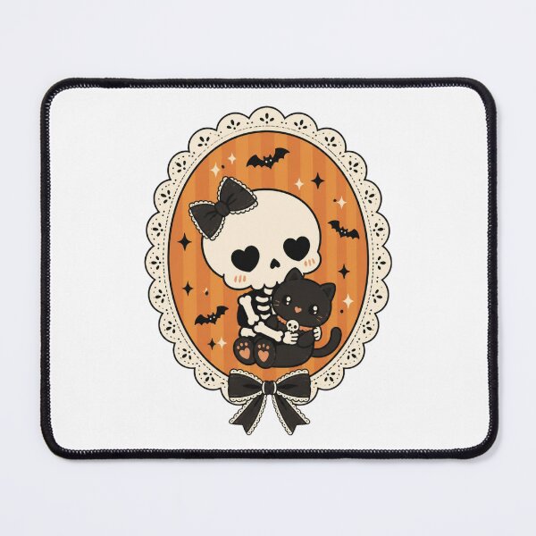 Item preview, kawaii Halloween Black Cat & Skeleton bow gift designed and sold by Amzkao.