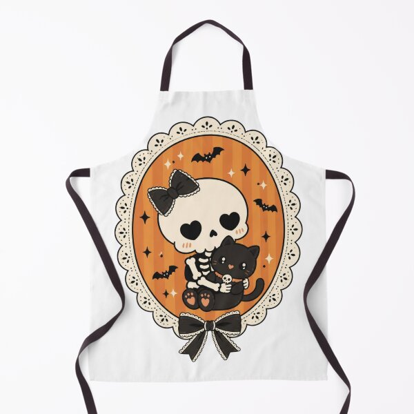 Item preview, kawaii Halloween Black Cat & Skeleton bow gift designed and sold by Amzkao.