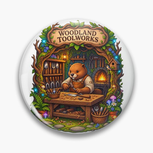 Item preview, Woodland Toolworks | Bear Woodworker | Enchanted Forest Workshop designed and sold by MrDev.