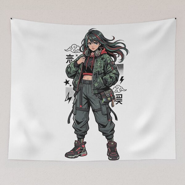 Item preview, Anime Techwear Girl Cyber Streetwear Futuristic Urban Style designed and sold by cannsuh.