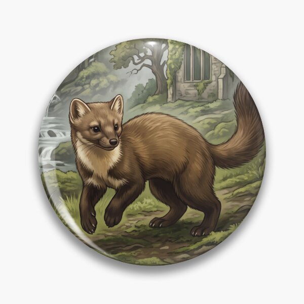 Item preview, Vintage Ring of Kerry Pine Marten Ireland Travel Art designed and sold by ZUMERI.