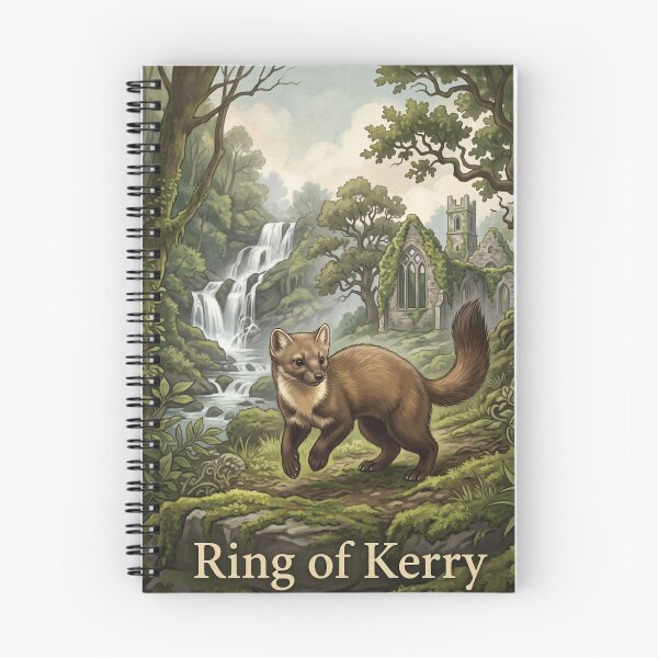 Item preview, Vintage Ring of Kerry Pine Marten Ireland Travel Art designed and sold by ZUMERI.