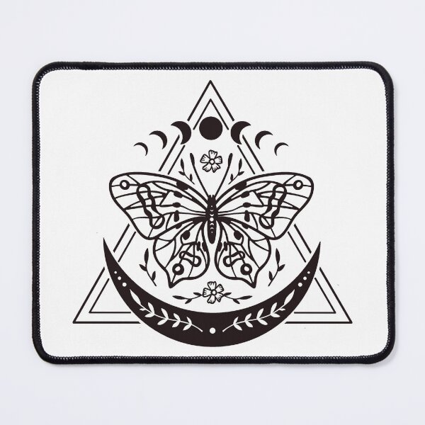Item preview, Cosmic Butterfly Sacred Geometry Minimalist Line Art designed and sold by EleFile.