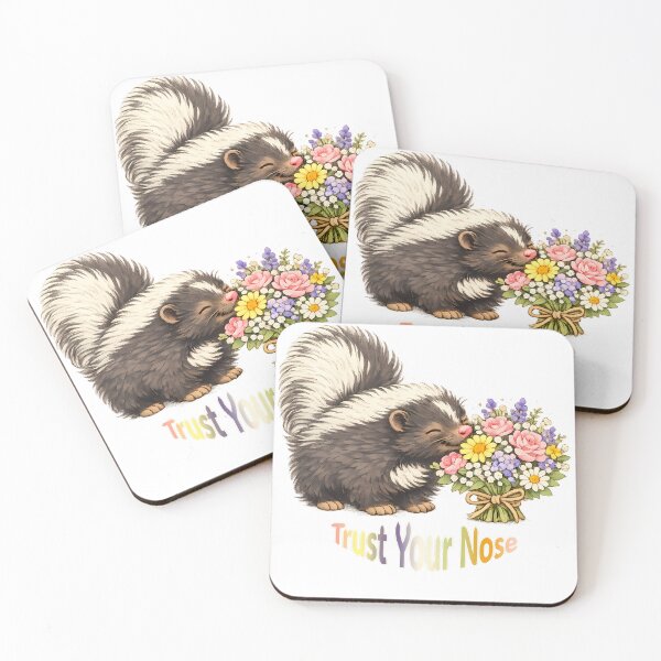 Item preview, Trust Your Nose – Cute Skunk Smelling Flowers designed and sold by Buli89.