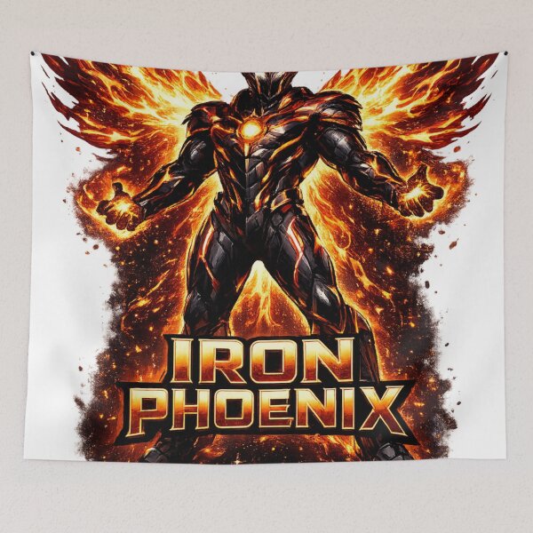 Item preview, Iron Phoenix Fire Warrior Rebirth Strength Futuristic Armor Design designed and sold by irfanshikh.