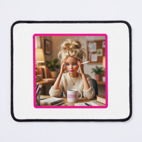 Item preview, Stressed Fashion Doll Desk Smoking GTFO Coffee Mug Funny Corporate Humor designed and sold by raedattia.