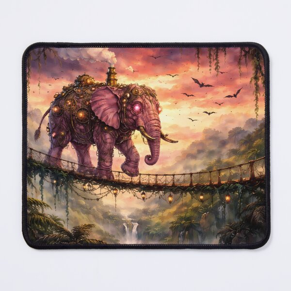 Item preview, Steampunk Elephant on Jungle Bridge designed and sold by cuprum.