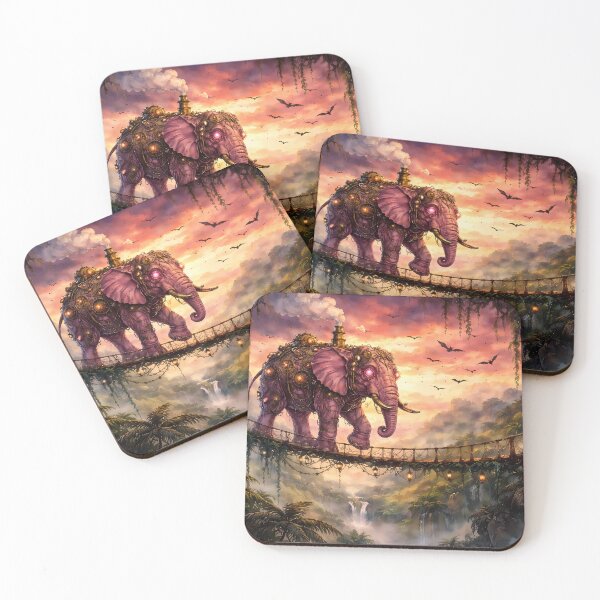 Item preview, Steampunk Elephant on Jungle Bridge designed and sold by cuprum.