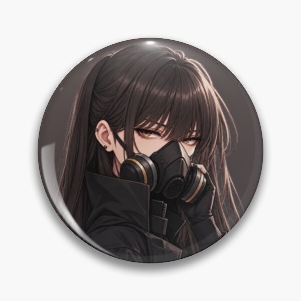 Item preview, Cyberpunk Anime Girl with Gas Mask – Dark Tactical Sticker designed and sold by MeowLoka ⭐⭐⭐⭐.