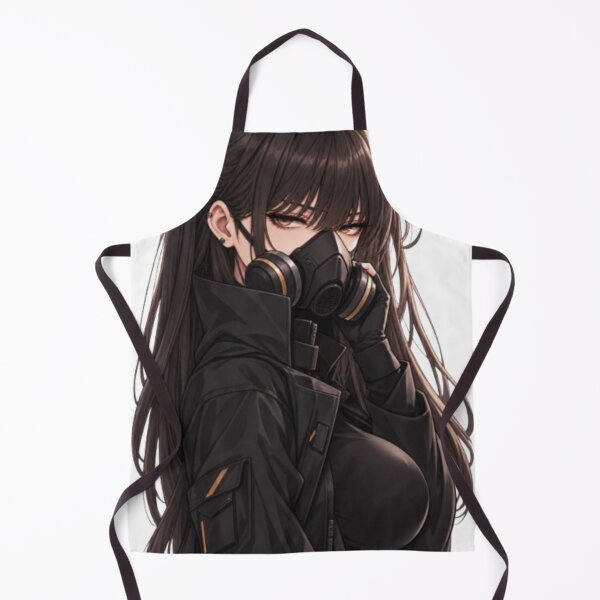 Item preview, Cyberpunk Anime Girl with Gas Mask – Dark Tactical Sticker designed and sold by MeowLoka ⭐⭐⭐⭐.