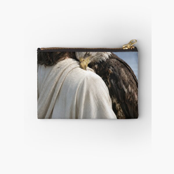 Item preview, Jesus Holding a Bald Eagle by a Mountain Lake designed and sold by Maria Dryfhout.