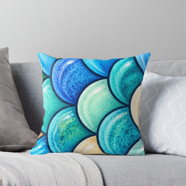 Item preview, Aqua Ocean Scales – Turquoise Sea Bed Pattern designed and sold by annenambiro.
