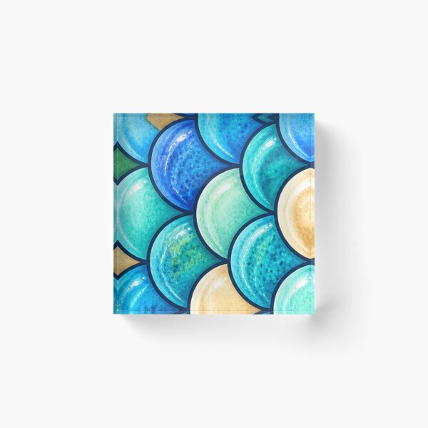 Item preview, Aqua Ocean Scales – Turquoise Sea Bed Pattern designed and sold by annenambiro.