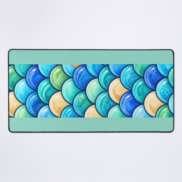 Item preview, Aqua Ocean Scales – Turquoise Sea Bed Pattern designed and sold by annenambiro.