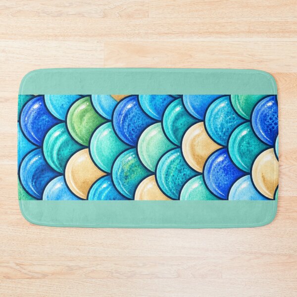 Item preview, Aqua Ocean Scales – Turquoise Sea Bed Pattern designed and sold by annenambiro.
