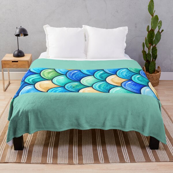 Item preview, Aqua Ocean Scales – Turquoise Sea Bed Pattern designed and sold by annenambiro.