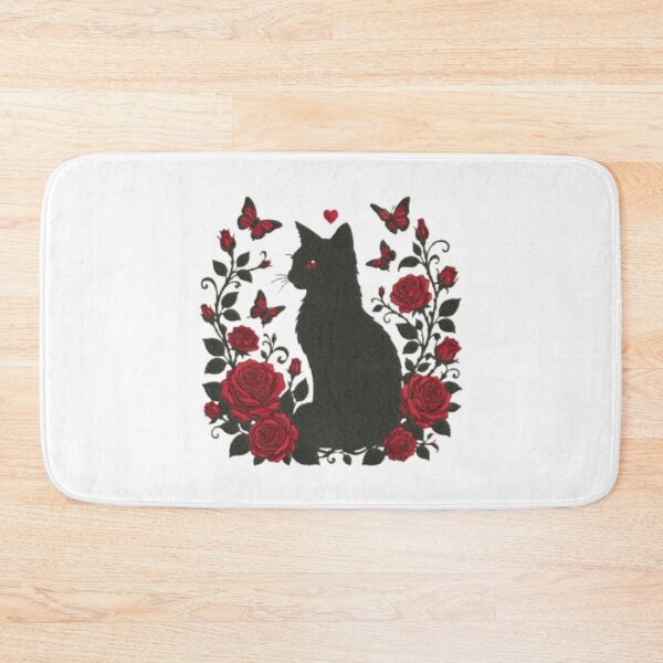 Item preview, kawaii Halloween Black Cat Red Roses butterfly gift designed and sold by Amzkao.