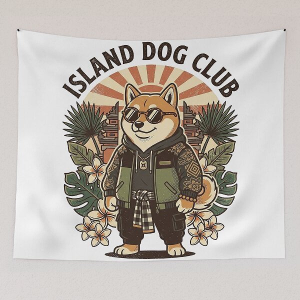 Item preview, Island Dog Club Tropical Shiba Inu Bali Vintage designed and sold by cannsuh.