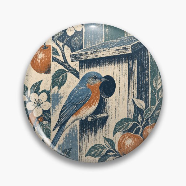 Item preview, Eastern Bluebird on the Orchard Nest Box Wild Bird Wildlife Art designed and sold by VisualArtsOasis.