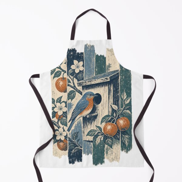 Item preview, Eastern Bluebird on the Orchard Nest Box Wild Bird Wildlife Art designed and sold by VisualArtsOasis.