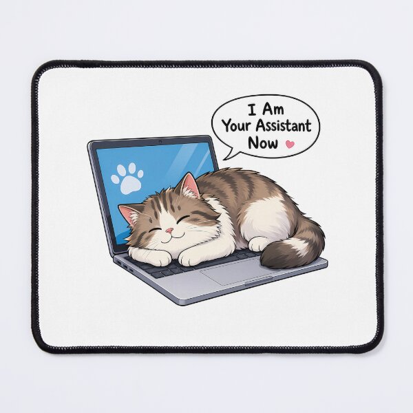 Item preview, I Am Your Assistant Now Cat Laptop designed and sold by BobbyTee Merch.