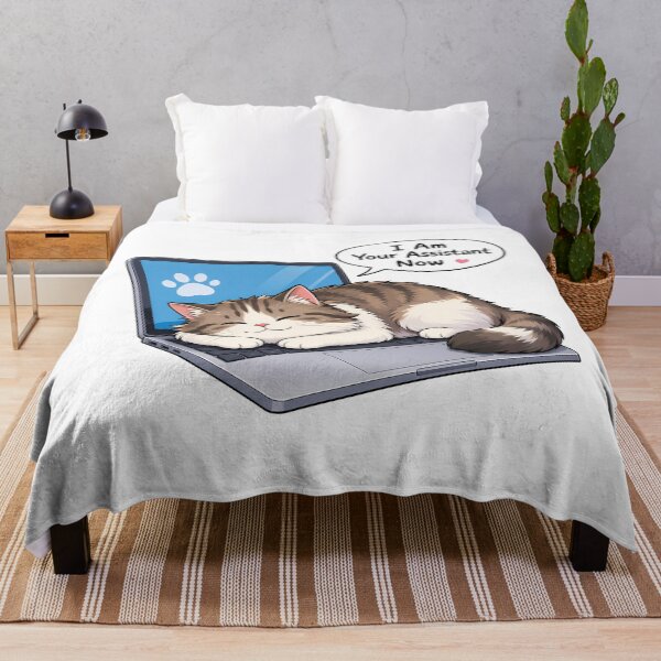 Item preview, I Am Your Assistant Now Cat Laptop designed and sold by BobbyTee Merch.