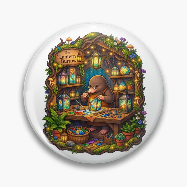 Item preview, The Lantern Burrow | Mole Stained Glass Artisan | Enchanted Woodland Workshop designed and sold by MrDev.