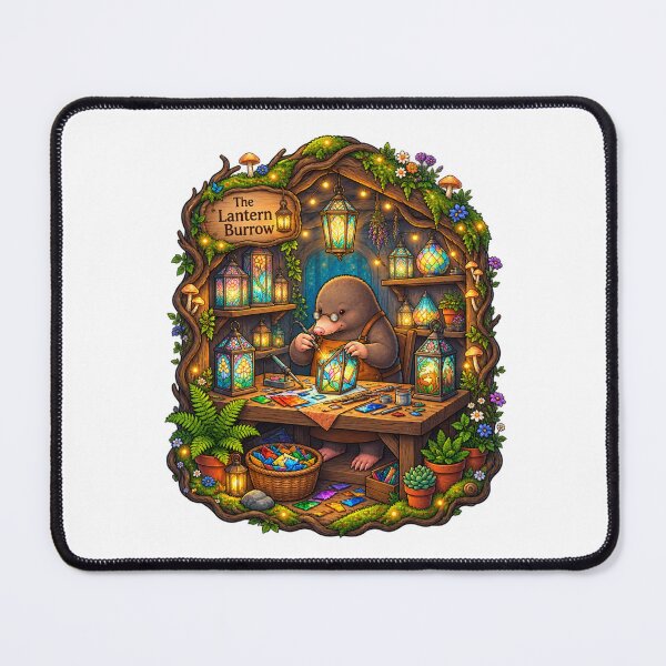 Item preview, The Lantern Burrow | Mole Stained Glass Artisan | Enchanted Woodland Workshop designed and sold by MrDev.