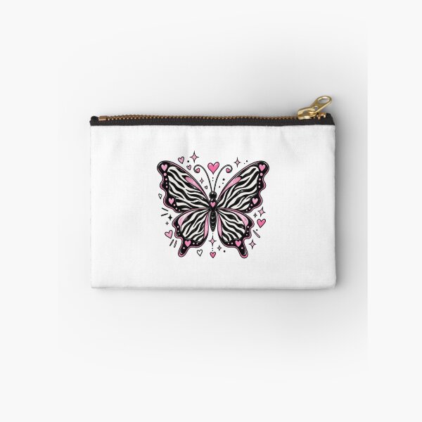 Item preview, Zebra Butterfly Black and White | Pink Animal Print Butterfly designed and sold by GozdeSoftChaos.