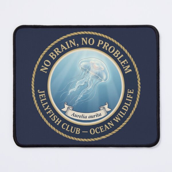 Item preview, Jellyfish No Brain No Problem Humor Badge designed and sold by CalmCapy Co.