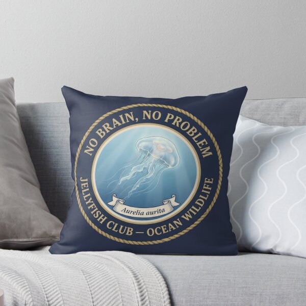 Item preview, Jellyfish No Brain No Problem Humor Badge designed and sold by CalmCapy Co.