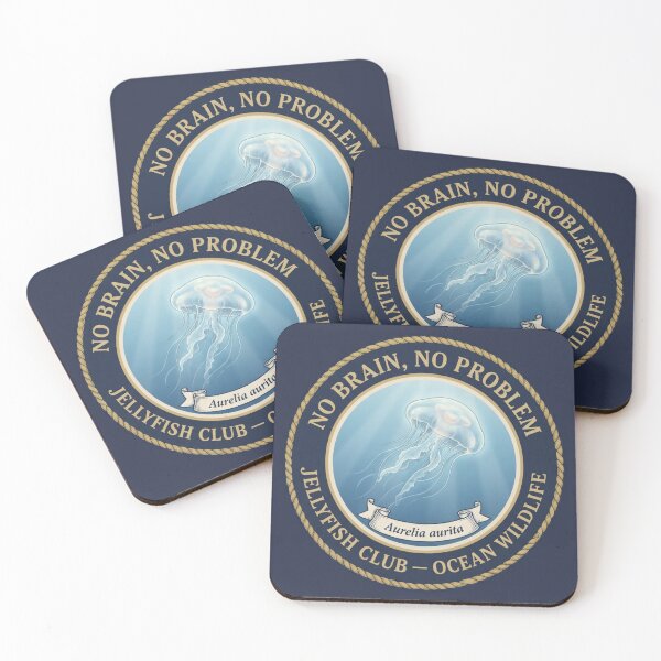 Item preview, Jellyfish No Brain No Problem Humor Badge designed and sold by CalmCapy Co.