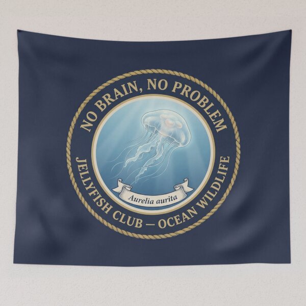 Item preview, Jellyfish No Brain No Problem Humor Badge designed and sold by CalmCapy Co.