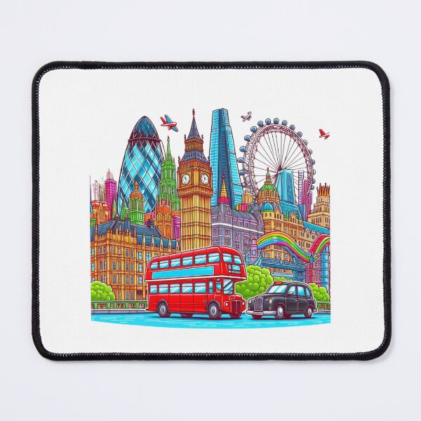 Item preview, London and London Eye mixed cartoon style, double decker, Big Ben designed and sold by Coolparrotgirl.