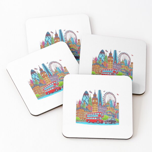 Item preview, London and London Eye  mixed cartoon style, double decker, Big Ben designed and sold by Coolparrotgirl.