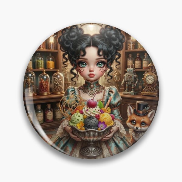 Item preview, 1890s Girl with Ice Cream and Fox. designed and sold by JoyNest = "The nest of joy".