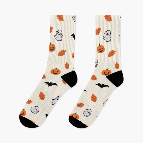 Item preview, Cute Halloween Pattern with Pumpkins, Ghosts, Bats & Autumn Leaves designed and sold by NUSUSDREAM.