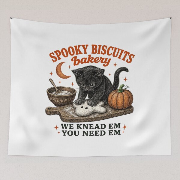 Item preview, Spooky Biscuits Bakery Halloween Cat Retro pumpkin gift designed and sold by Amzkao.
